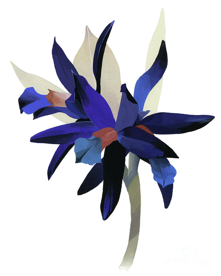 An Imaginary Flower With A Blue Base Painting by Hiroyuki Izutsu