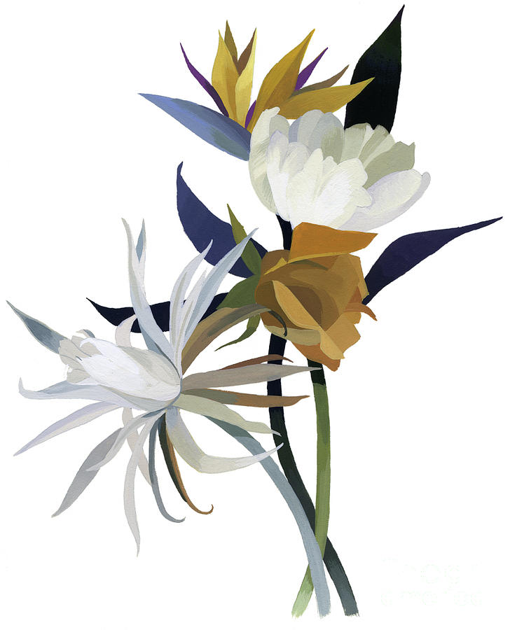 An Imaginary Flower With A White Base Painting by Hiroyuki Izutsu