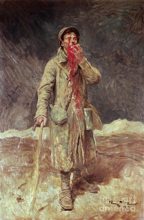 An Injured Soldier, 1916 Painting by Georges Bertin Scott - Fine Art America