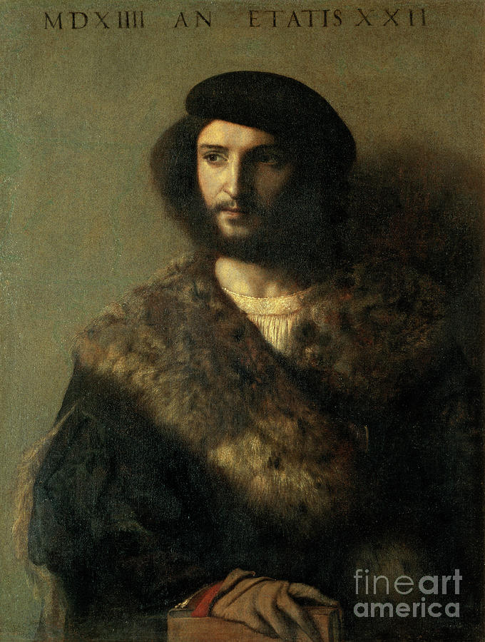 Titian Painting - An Invalid, circa 1514 by Titian by Titian