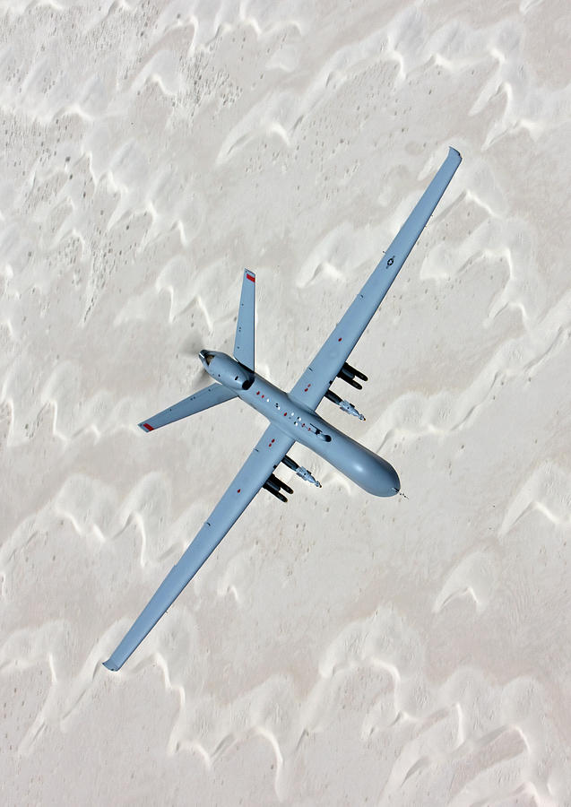 White Sands National Monument Photograph - An Mq-9 Reaper Flies A Training Mission by High-g Productions/stocktrek Images