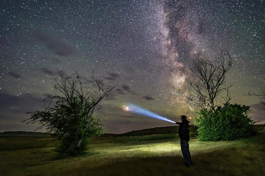 An Observer Pointing At Mars Photograph by Alan Dyer
