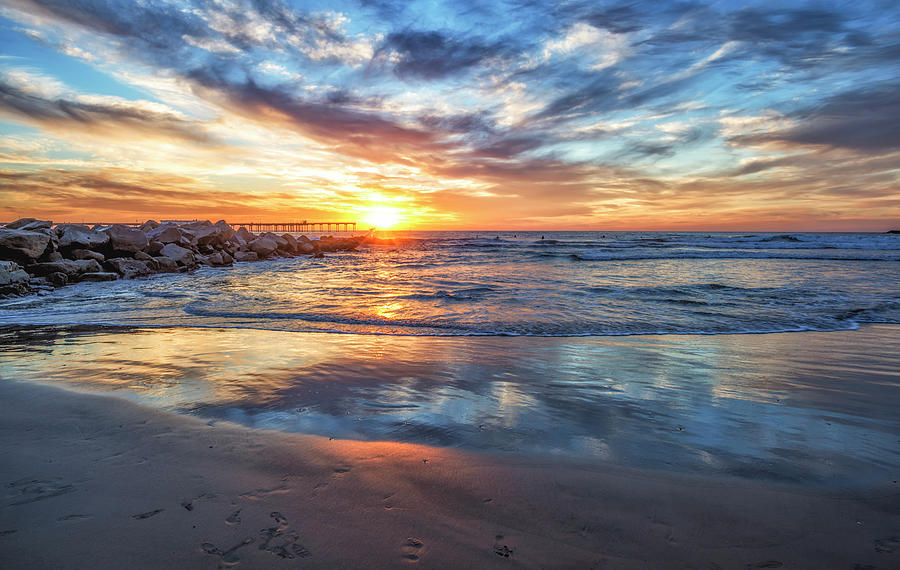 Landscape Photograph - An Ocean Beach Sunset by Joseph S Giacalone