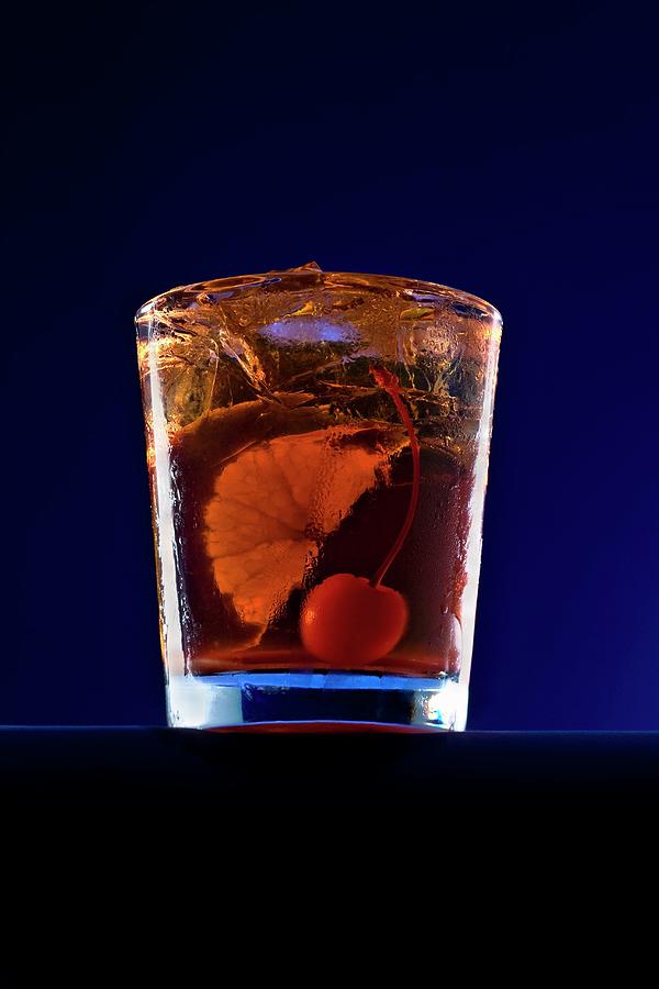 An Old Fashioned Cocktail With An Orange Slice And A Cherry Photograph by Fleischman, Richard