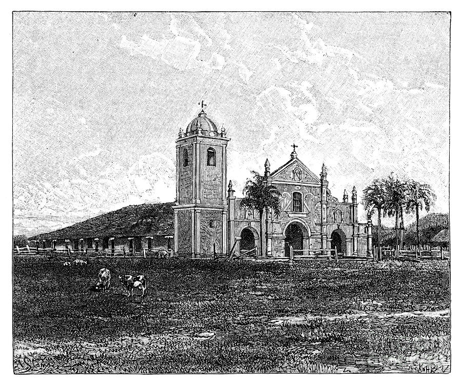 An Old Jesuit Church, Pirayu, Paraguay Drawing by Print Collector