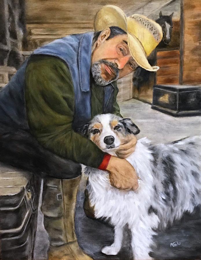 The Old Man and His Dog Painting by Dr Pat Gehr