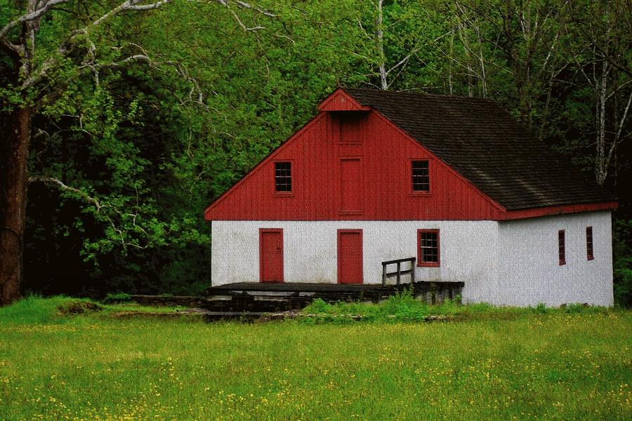 An Old red and White Mill Photograph by Val Arie