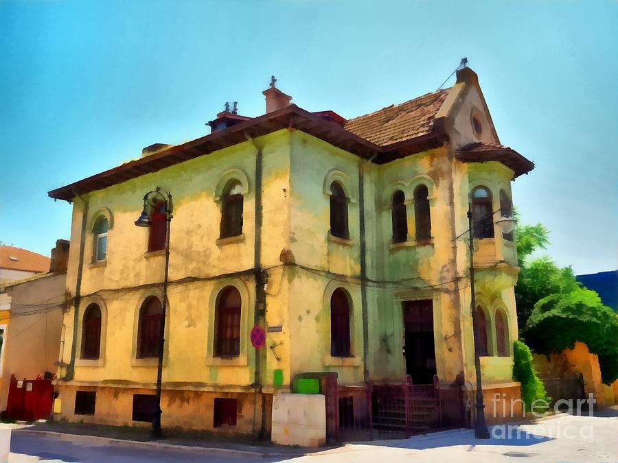 Romania Digital Art - An Old Yellow House in Constanta, Romania by Bruce Whittingham