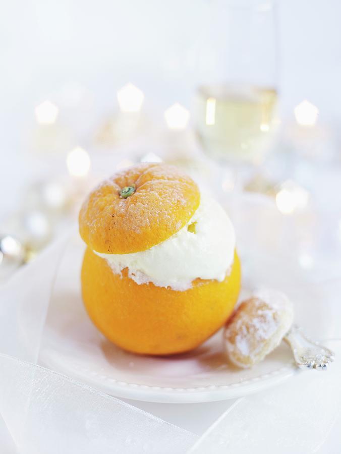 An Orange Stuffed With Ice Cream christmas Photograph by Clara Tuma