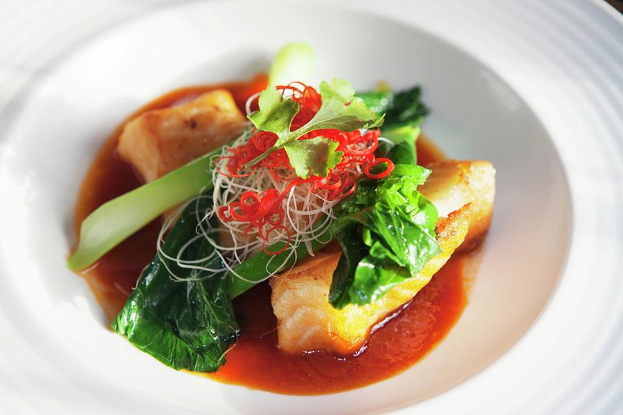 An Oriental Fish Dish With Chard Photograph by Gus Cantavero Photography