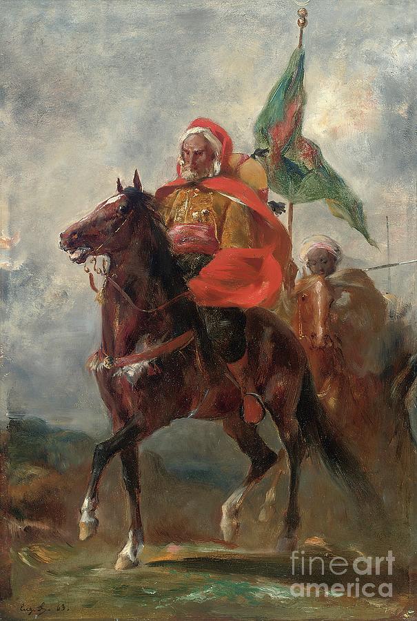An Orientalist Chieftain On Horseback, 1863 Painting by Eugene Fromentin