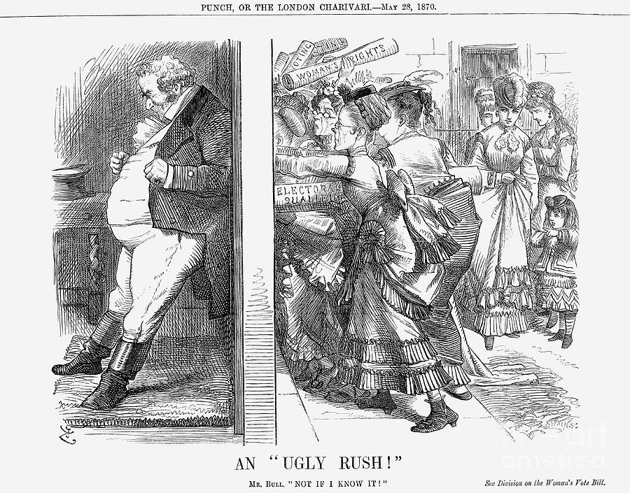An Ugly Rush, 1870. Artist Joseph Swain Drawing by Print Collector