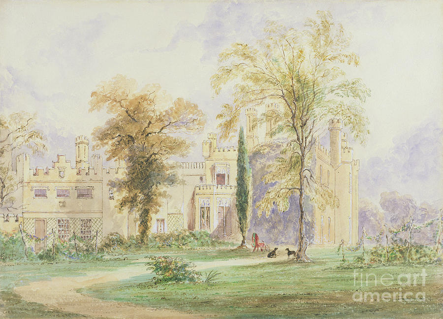 An Unidentified Gothic Mansion Painting by Joseph Murray Ince