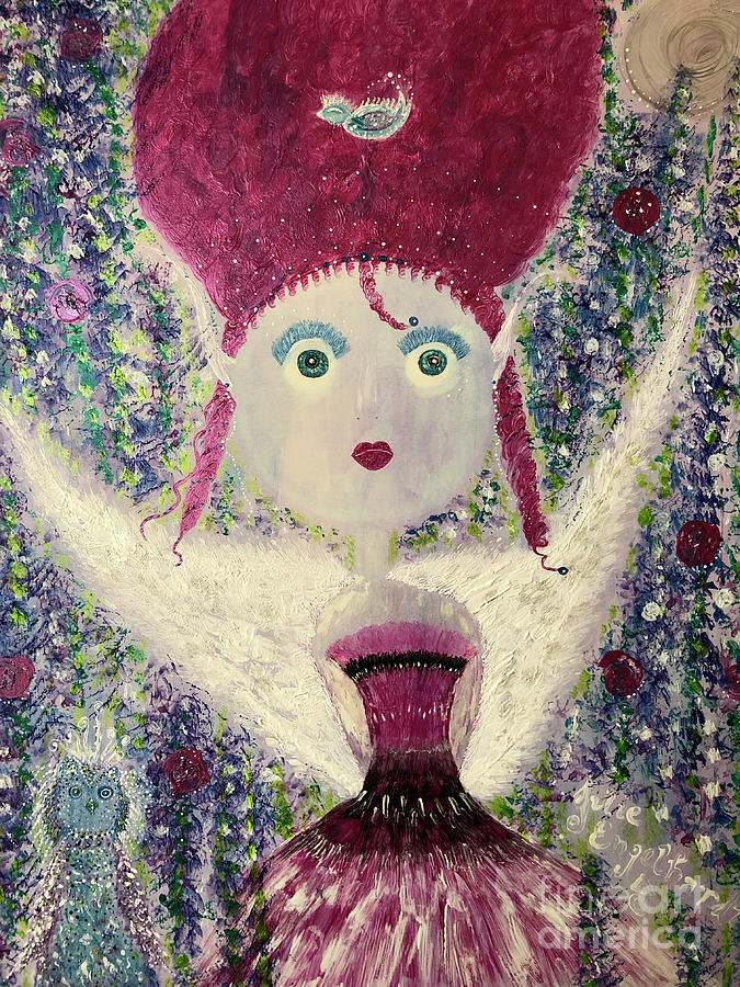 Ana and the Owl Painting by Julie Engelhardt Ana and the Owl Painting by Julie Engelhardt