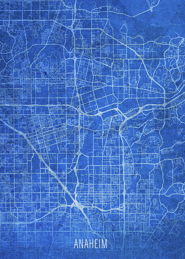 Anaheim California City Street Map Blueprints Design Turnpike 