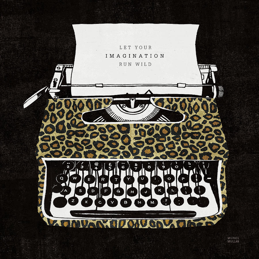 Inspirational Drawing - Analog Jungle Typewriter by Michael Mullan