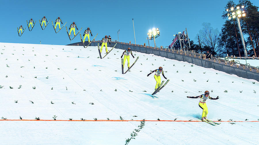 Sports Photograph - Anatomy Of A Ski Jump by Petri Damstn