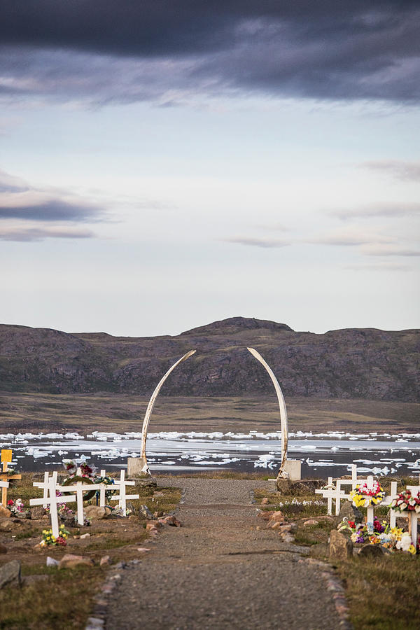 Ancestral Cemetery With Whale Bones, Crosses, Iqaluit, Baffin Island