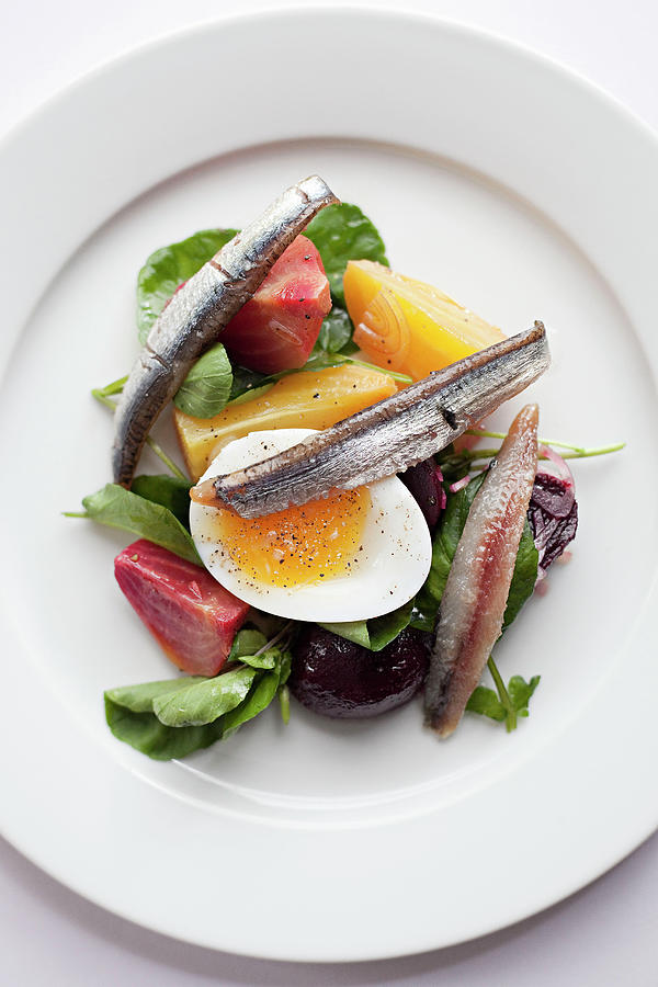 Anchovy And Egg Salad Photograph by Steven Joyce