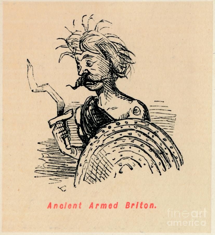 Ancient Armed Briton Circa 1860 Drawing by Print Collector