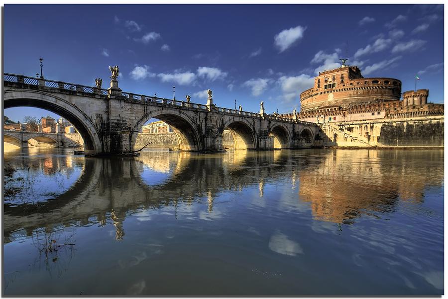 Ancient Bridge Across Tiber River Photograph by Nespyxel