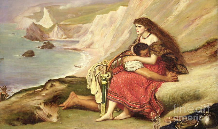 Ancient Briton Painting by John Everett Millais