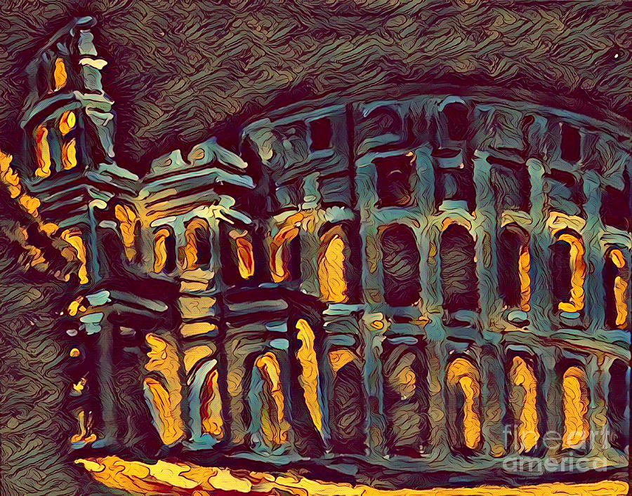 City Digital Art - Ancient Colosseum by John Malone