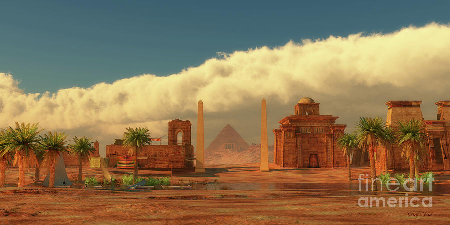 Architecture Digital Art - Ancient Egyptian City by Corey Ford