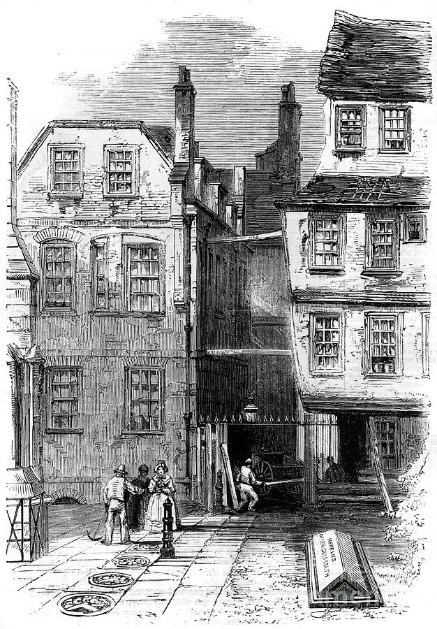 Ancient Houses In The Temple Drawing by Print Collector