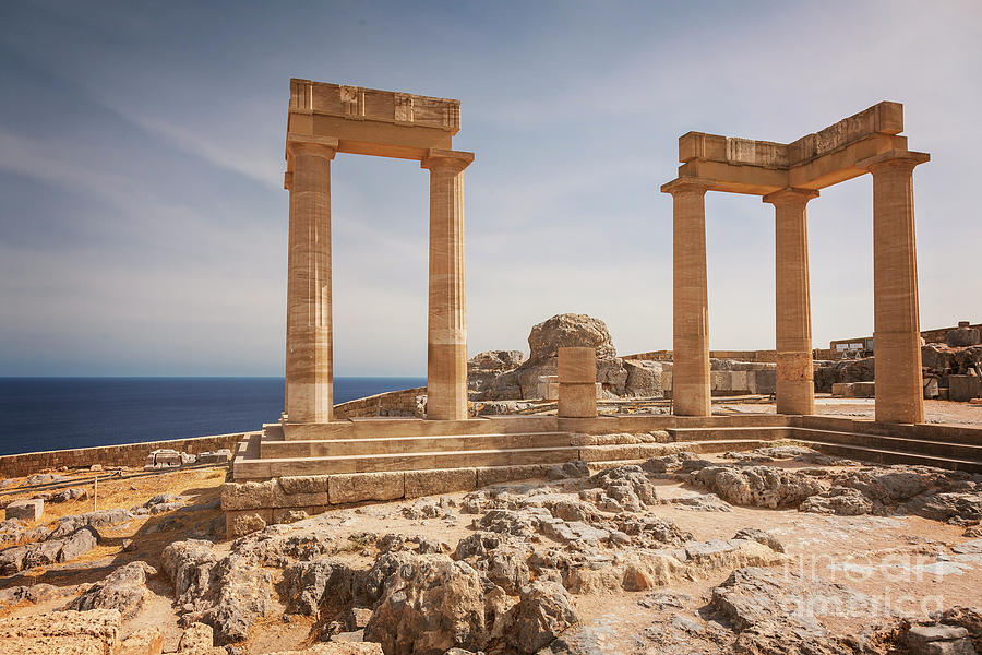 Ancient Lindos temple columns Photograph by Sophie McAulay