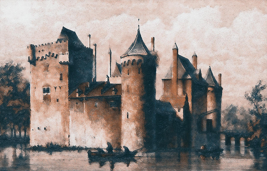 Ancient Medieval Castle - 02 Painting by AM FineArtPrints