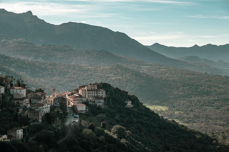 Ancient Mountain Village Of Belgodere In Corsica Photograph