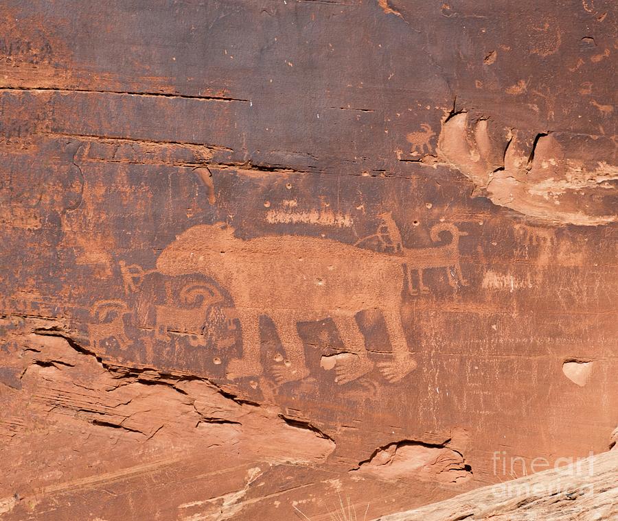 Ancient Petroglyph Of A Bear Hunt Photograph by David Parker/science Photo Library