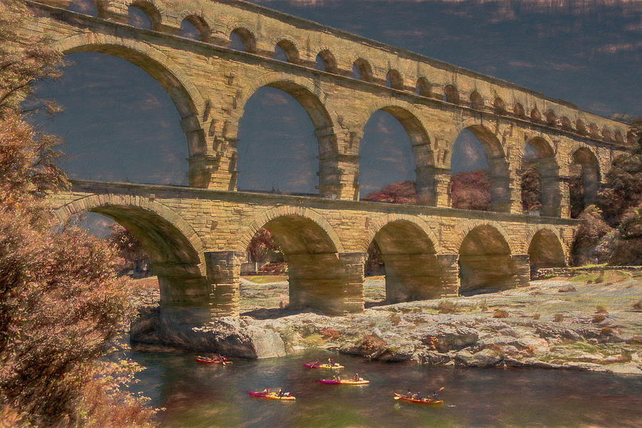 Ancient Pont du Gard Aqueduct, France Photograph by Marcy Wielfaert