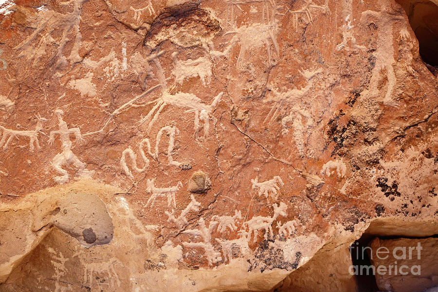 Ancient Rock Carvings at Ofragia Chile Photograph by James Brunker