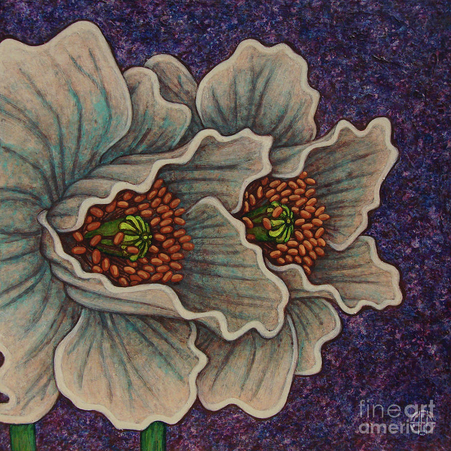 Poppy Painting - Ancient Stargazers by Amy E Fraser