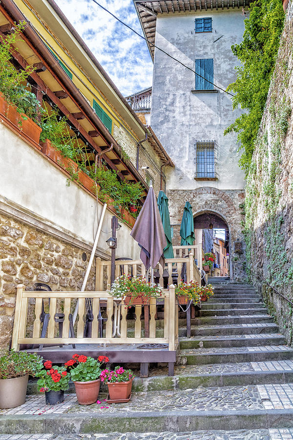 Ancient stone stairs with handrails in the old town  Photograph by Vivida Photo PC