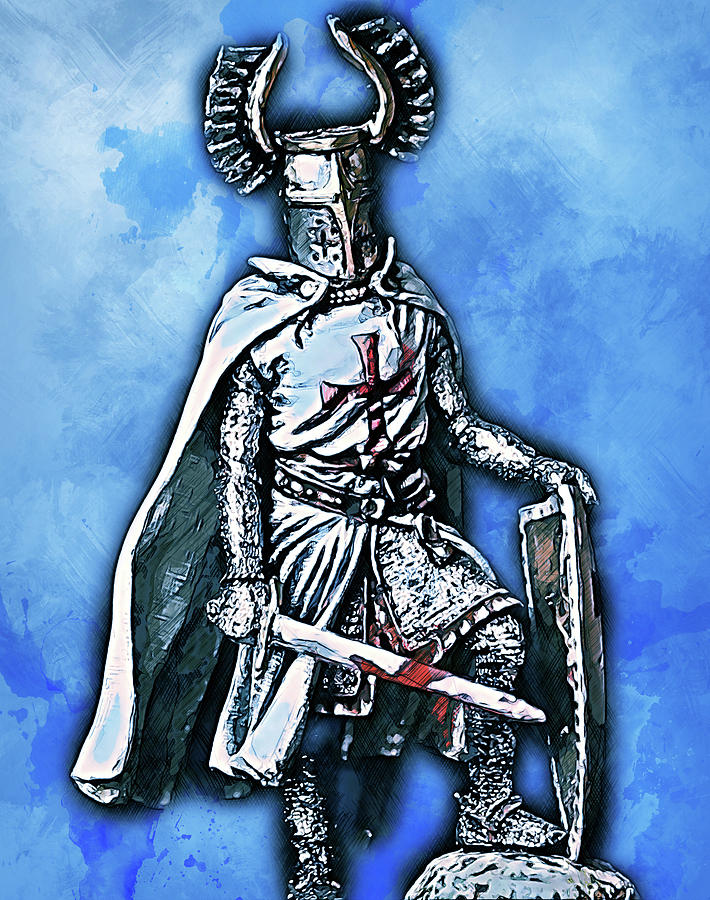 Ancient Templar Knight - 14 Painting by AM FineArtPrints