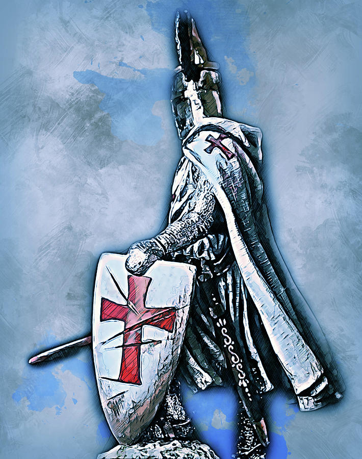 Ancient Templar Knight - 15 Painting by AM FineArtPrints
