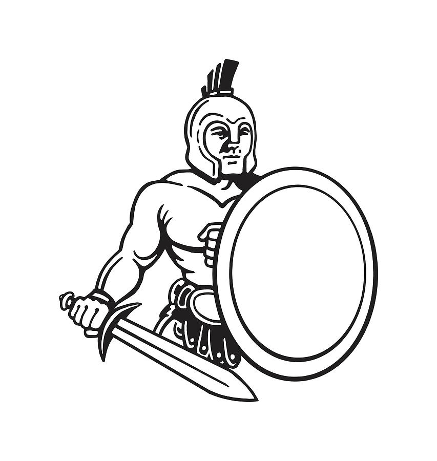 Sketch of Tattoo Art, Warrior Fighting Stock Illustration - Illustration of  colorful, fantasy: 23955915