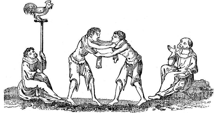 Ancient Wrestling, 1833 Drawing by Print Collector
