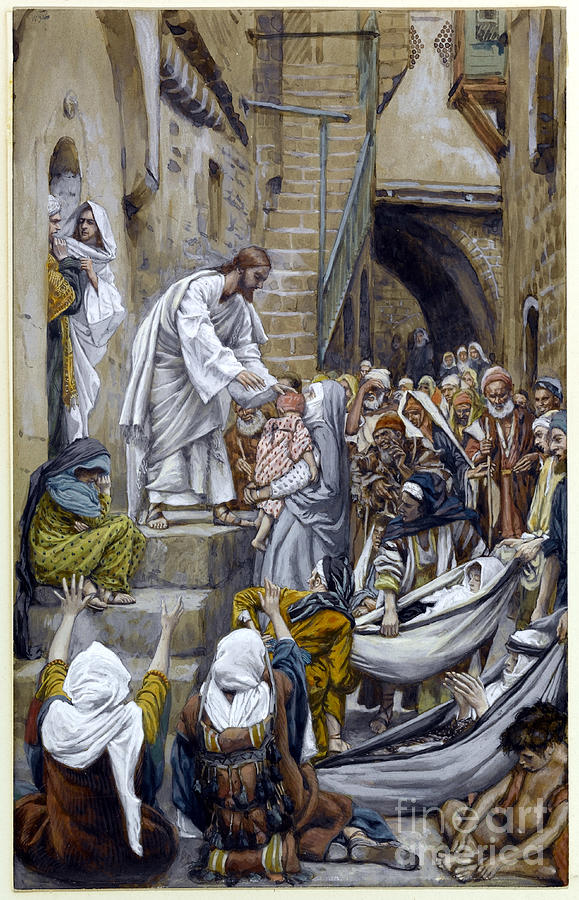 Jesus Christ Photograph - And All The City Was Gathered Together At The Door, Illustration For the Life Of Christ, C.1884-96 by James Jacques Joseph Tissot