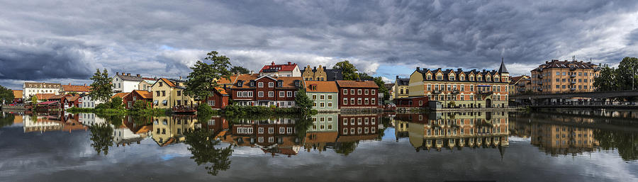 And Quiet Flows The River Reflecting The Old Town Photograph by Arne stlund