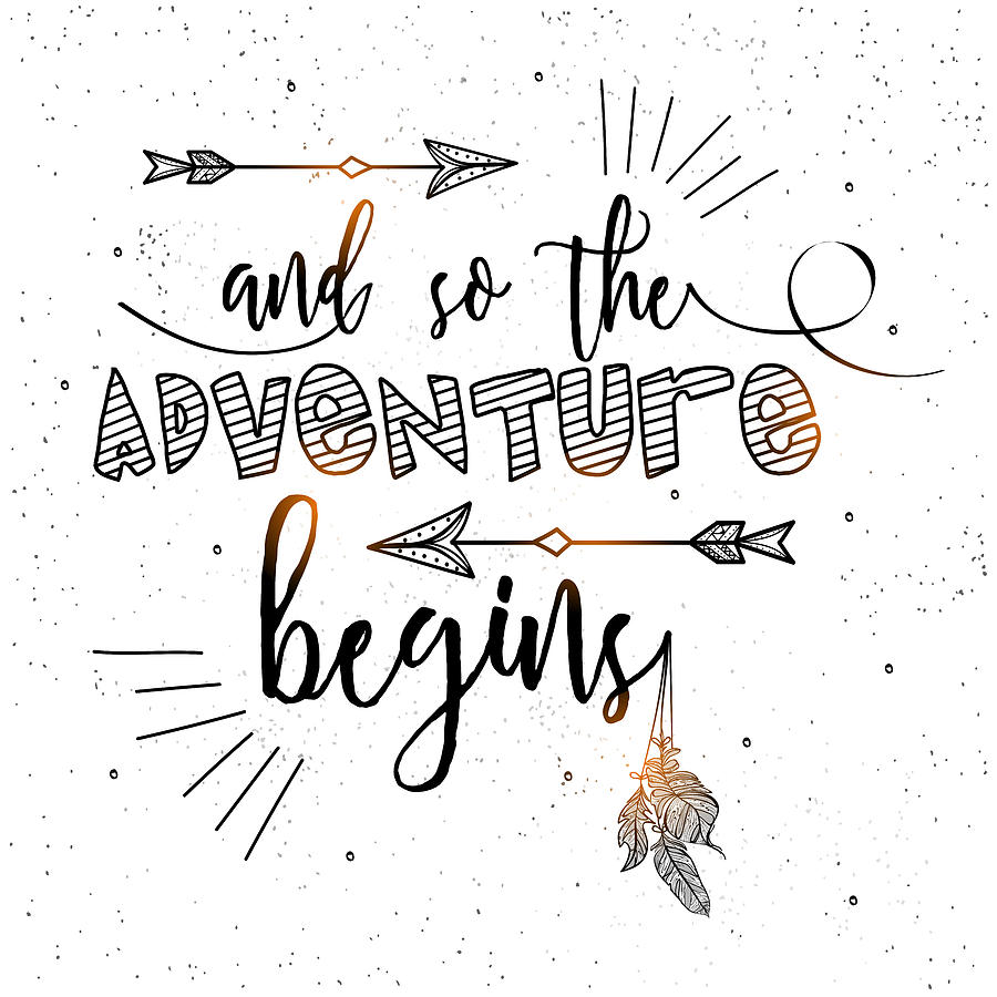And So The Adventure Begins - Boho Chic Ethnic Nursery Art Poster Print by  Baby Room Art