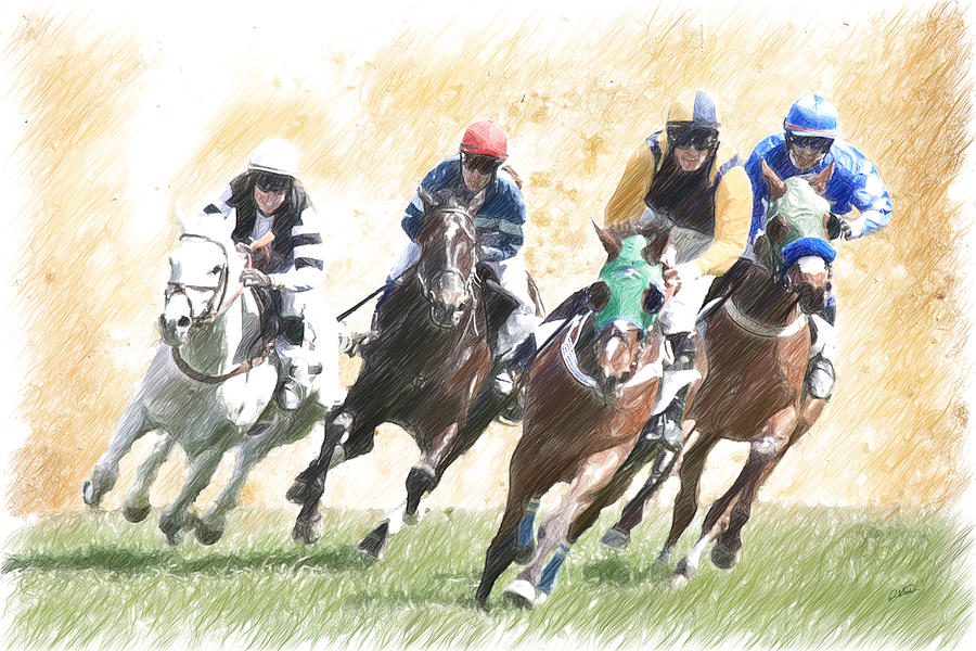And They Round the Turn - DWP2170010 Drawing by Dean Wittle
