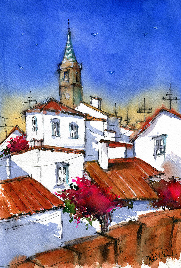 Andalusian Village in Spain Painting by Dora Hathazi Mendes