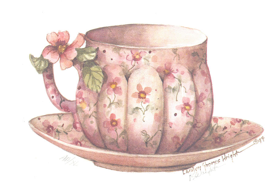 Andante Cup and Saucer Painting by Carolyn Shores Wright