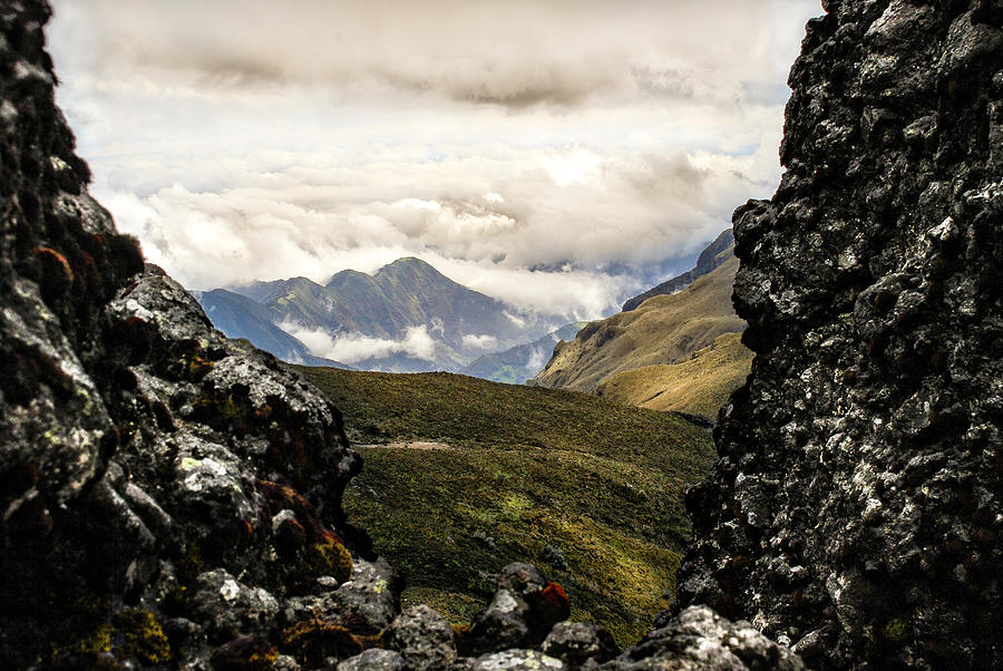 Andean View From A Volcanic Loophole Photograph by Henri Leduc