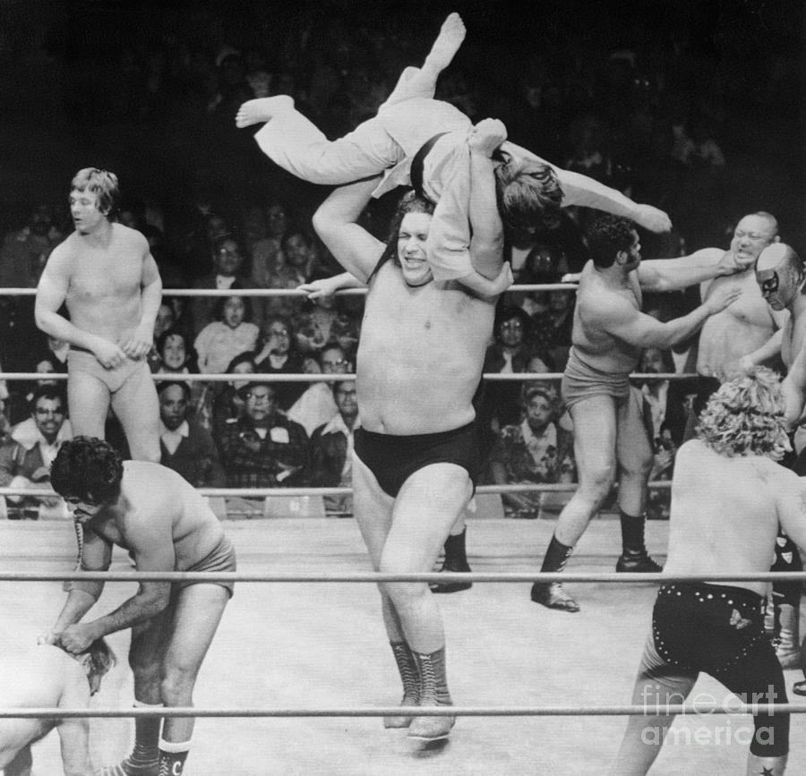 Andre The Giant Throwing Mike Adams Photograph by Bettmann