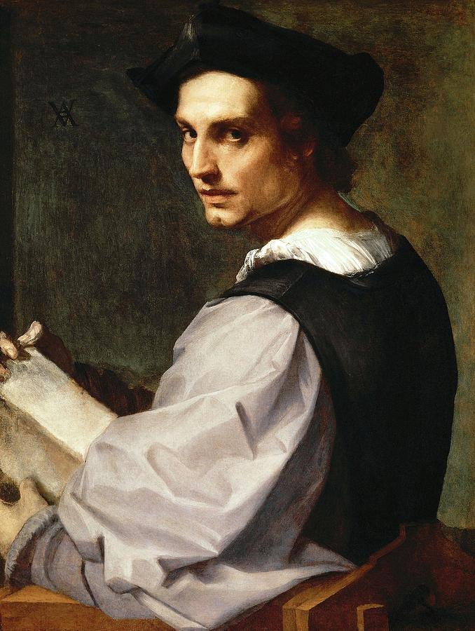 Andrea del Sarto / Portrait of a Young Man, 1517, Oil on canvas, 71 x 54 cm. Painting by Andrea del Sarto -1486-1530-